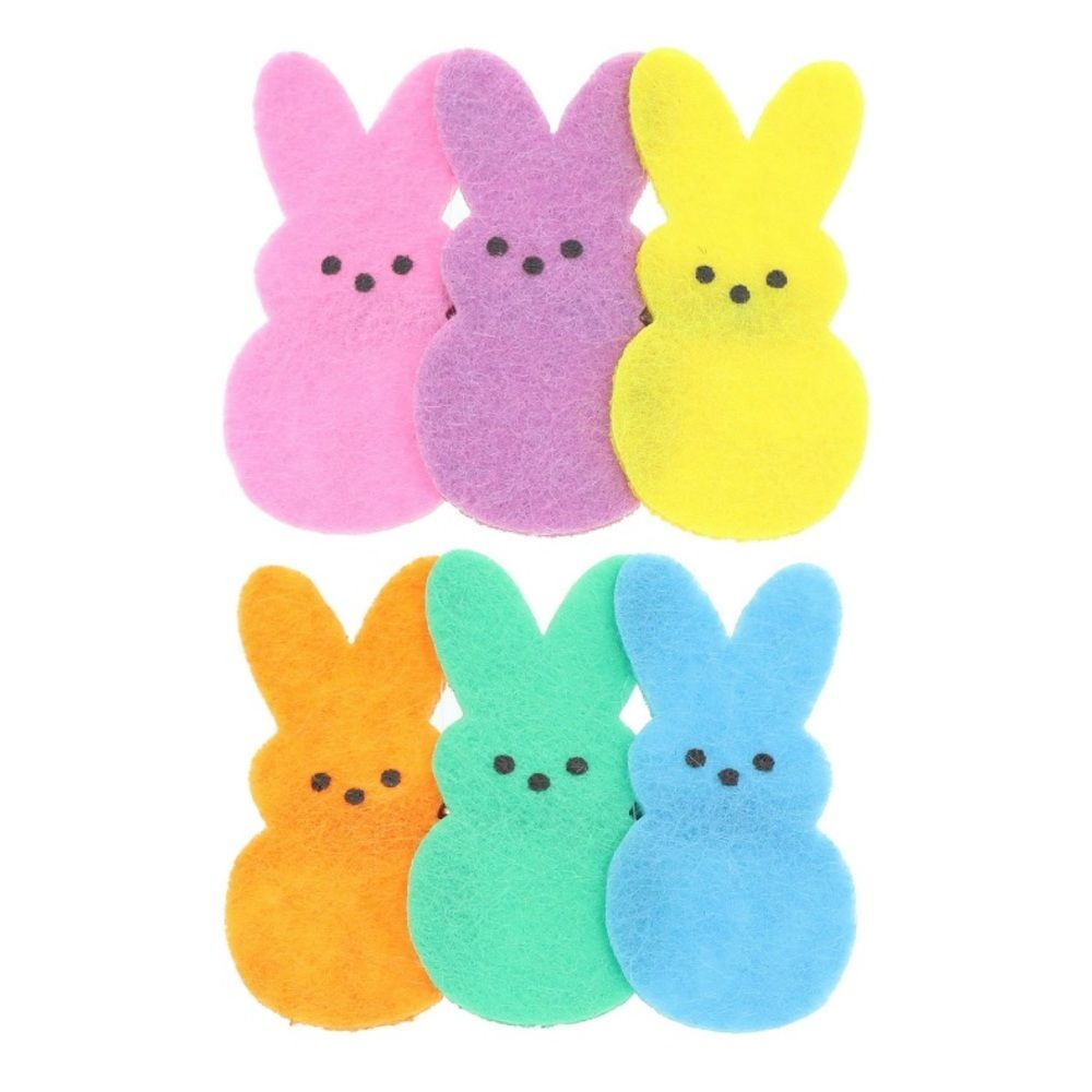 New Bundle of 2 Peeps Easter Colorful Bunny Hair Clips Hair Accessories